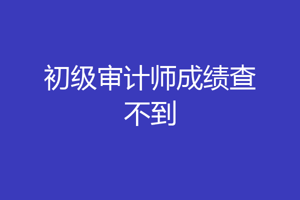 初级审计师成绩查不到
