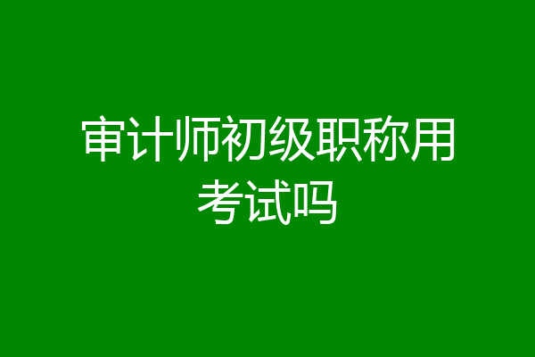 审计师初级职称用考试吗