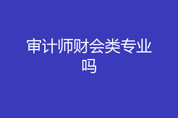 审计师财会类专业吗