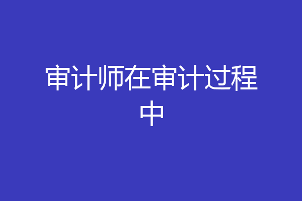 审计师在审计过程中