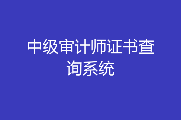中级审计师证书查询系统