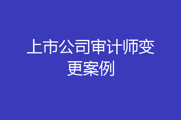 上市公司审计师变更案例
