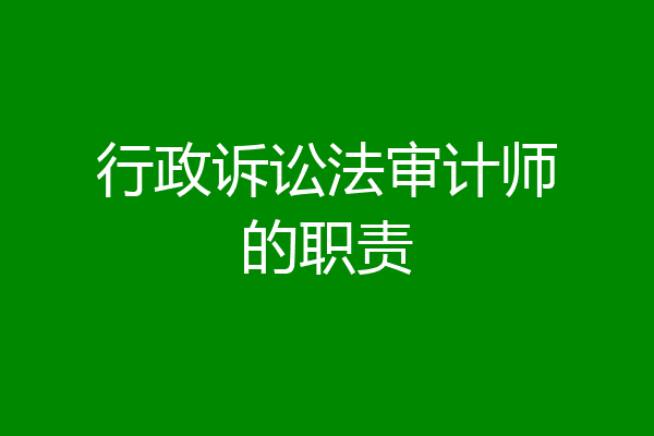 行政诉讼法审计师的职责