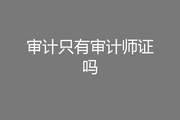 审计只有审计师证吗