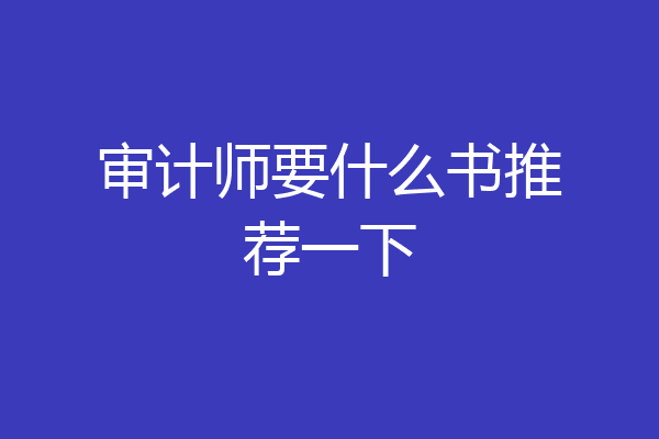 审计师要什么书推荐一下