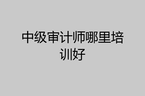 中级审计师哪里培训好