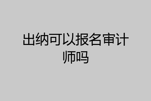 出纳可以报名审计师吗