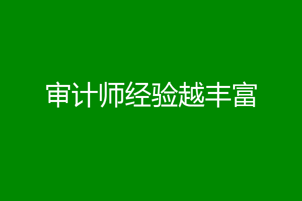 审计师经验越丰富