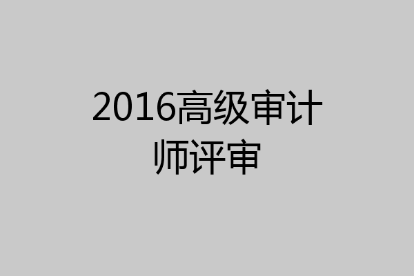 2016高级审计师评审