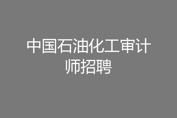中国石油化工审计师招聘