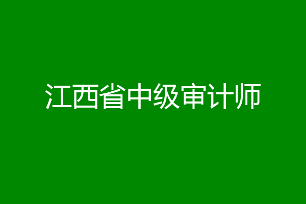 江西省中级审计师