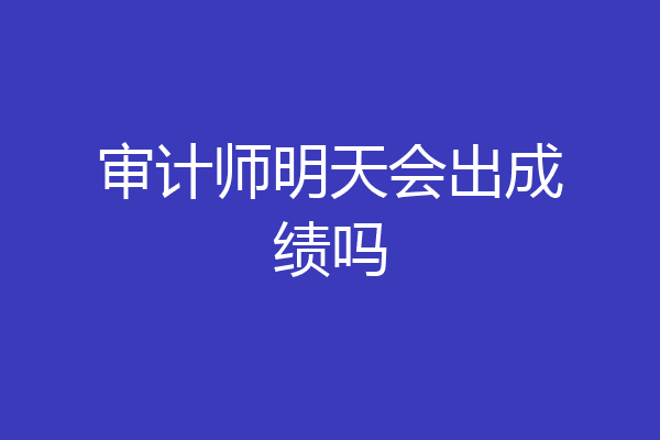 审计师明天会出成绩吗