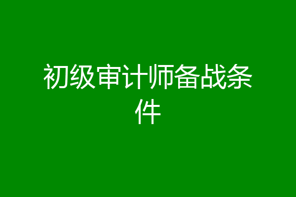 初级审计师备战条件
