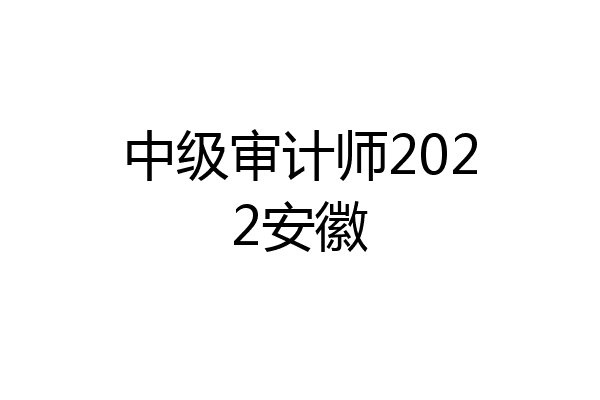 中级审计师2022安徽