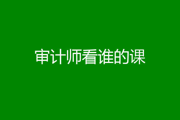 审计师看谁的课