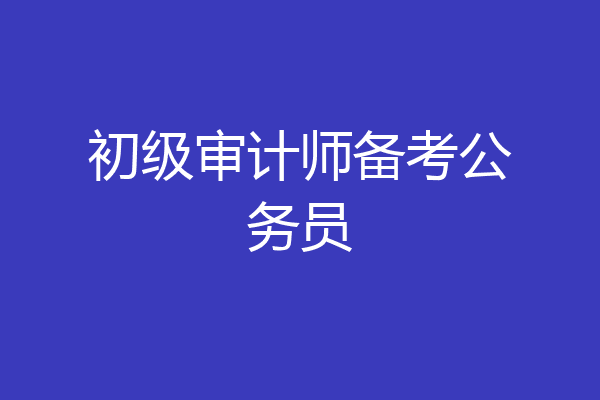初级审计师备考公务员
