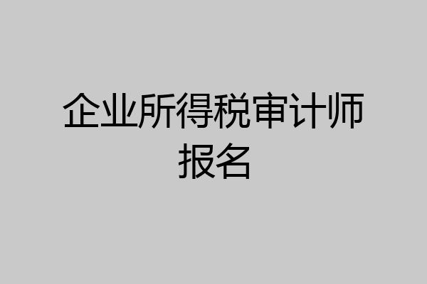 企业所得税审计师报名