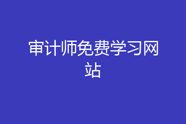 审计师免费学习网站
