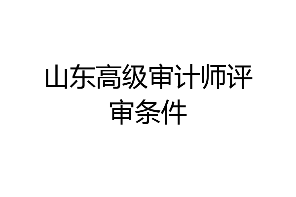 山东高级审计师评审条件