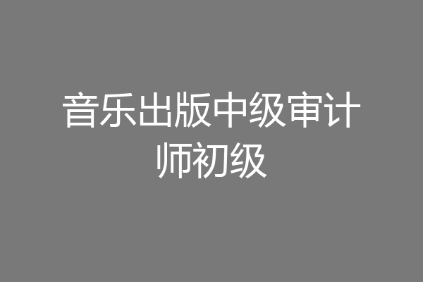 音乐出版中级审计师初级