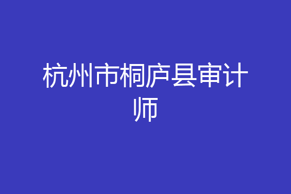 杭州市桐庐县审计师