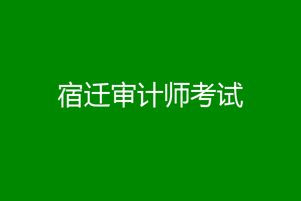 宿迁审计师考试