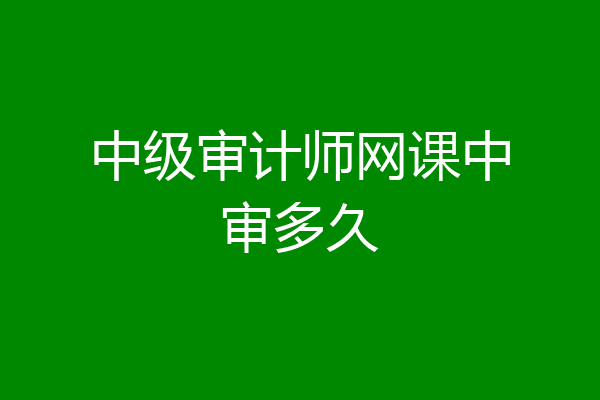 中级审计师网课中审多久