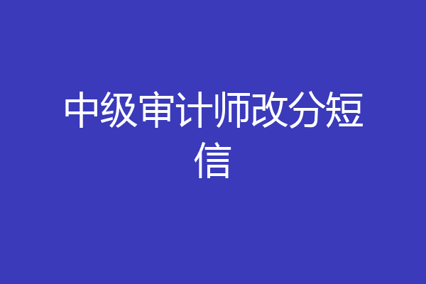 中级审计师改分短信