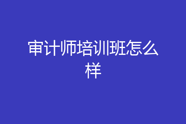 审计师培训班怎么样