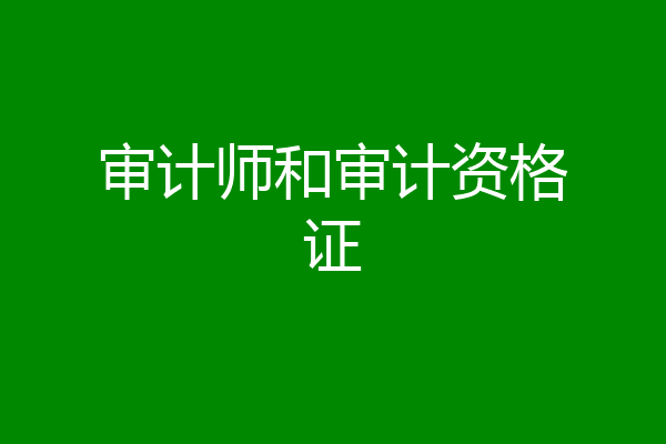 审计师和审计资格证