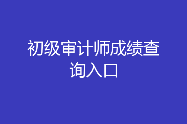 初级审计师成绩查询入口