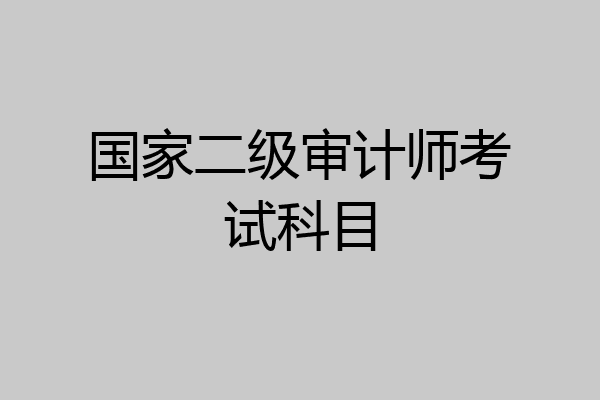 国家二级审计师考试科目