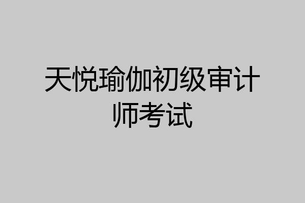 天悦瑜伽初级审计师考试