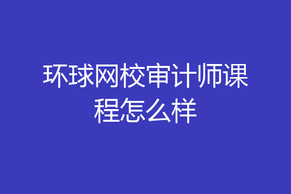 环球网校审计师课程怎么样