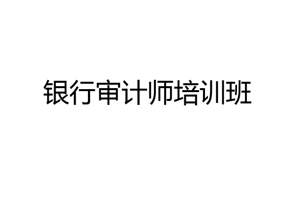 银行审计师培训班