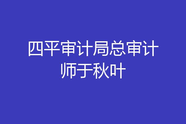 四平审计局总审计师于秋叶