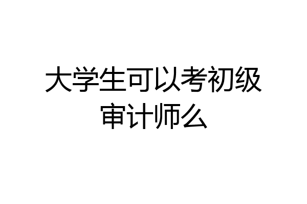 大学生可以考初级审计师么