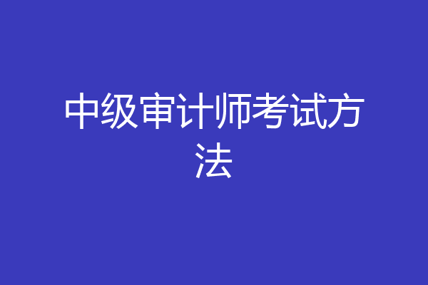 中级审计师考试方法