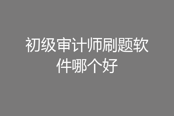 初级审计师刷题软件哪个好