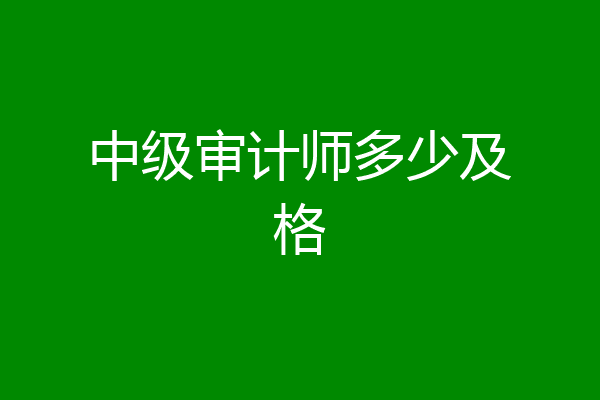 中级审计师多少及格