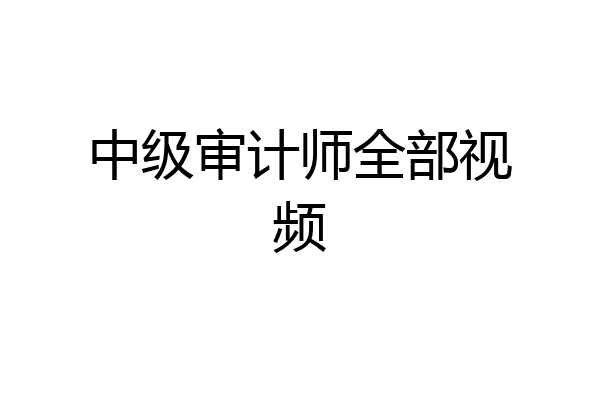 中级审计师全部视频