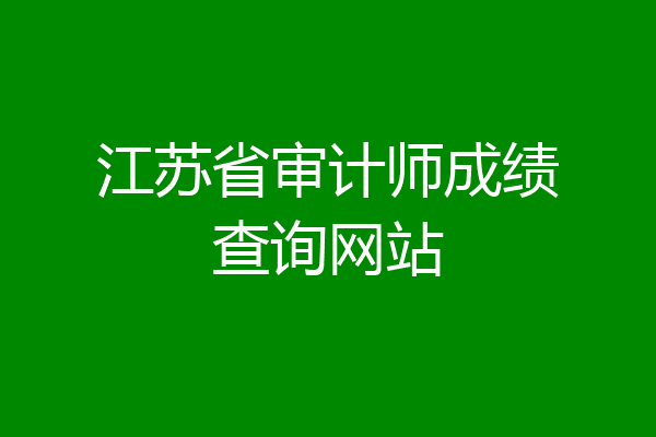 江苏省审计师成绩查询网站