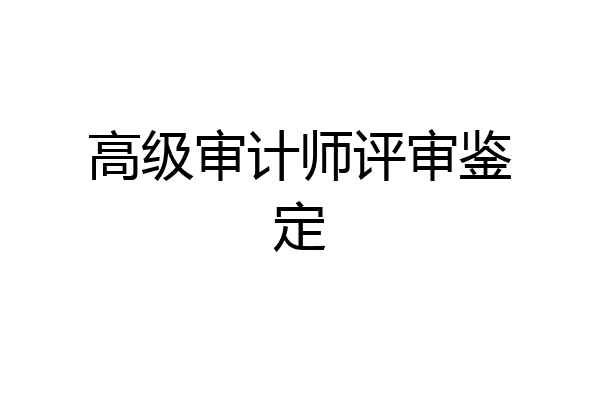 高级审计师评审鉴定