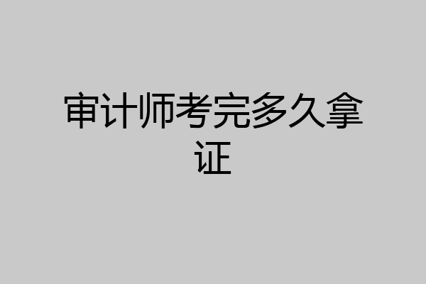审计师考完多久拿证