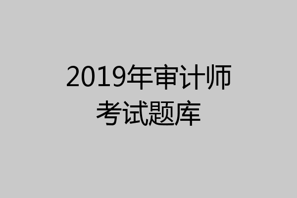 2019年审计师考试题库