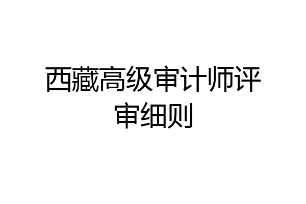 西藏高级审计师评审细则
