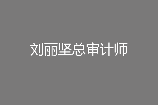 刘丽坚总审计师