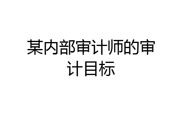 某内部审计师的审计目标
