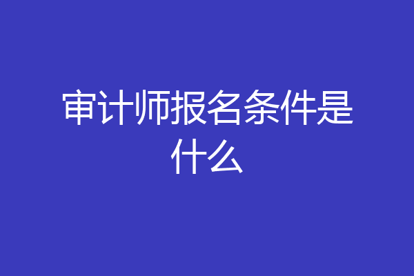 审计师报名条件是什么