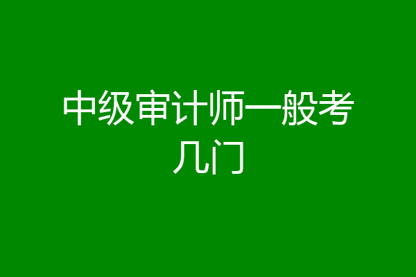 中级审计师一般考几门